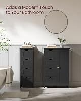 VASAGLE Bathroom Floor Storage Cabinet 4 Drawers 30x30x82 cm Ink Black LHC040B01 view 8