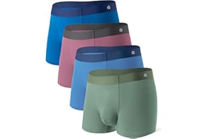 DAVID ARCHY Mens Underwear Moisture Wicking Breathable Rayon Made from Bamboo Seamless Underwear with Support Pouch 4 Pack