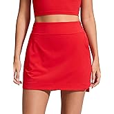 CRZ YOGA High Waisted Dolphin Golf Skirts for Women - Mini Lined A Line Tennis Casual Skort with Side Pockets
