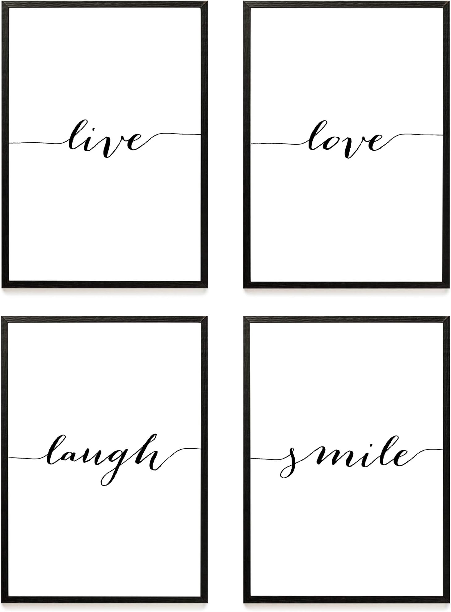 Heimlich Set of Posters - UNFRAMED - Premium Prints - 4 x A4 (21x30cm) Posters without Picture Frames - Wall Art Set Live Love