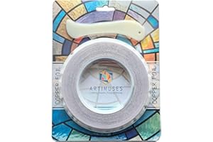 ARTIMUSES 7/32 Inch Black Backed Copper Foil Tape for Stained Glass,36 Yards (2Rolls)
