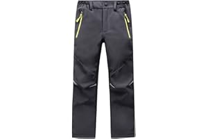 LANBAOSI Kids Boys Girls Waterproof Outdoor Hiking Pants Warm Fleece Lined
