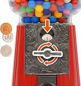 CKB LTD Large Retro Gumball Machine Red Metal Dispenser 28cm view 7