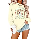FLOYU Belle's Book Shop Sweatshirt Princess Belle Pullover Book Lover Tops Casual Magic Kingdom Long Sleeve Shirt