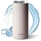 Snute Can Cooler for Beer, Soda, Sparkling Water | Vacuum Insulated Stainless Steel Drink Sleeve Holder for 12oz Can (Cloud, Slim)