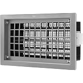ZXQDRE Crawl Space Foundation Vent Cover Automatic 8x16 Inch, Gray 1 Pack | Auto Open/Close at 40&deg;F-70&deg;F, Freeze Protection &amp; Energy Saving, DIY Replacement for House, Mobile Home &amp; Skirting, Plastic