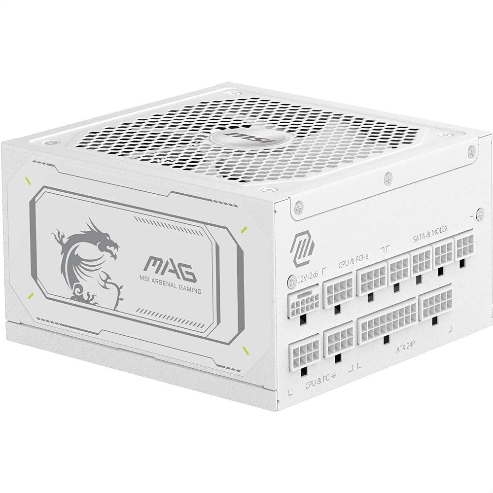 MSI MAG A1000GL 1000W ATX 3.1 White Modular PSU PCIe 5.1 Gold