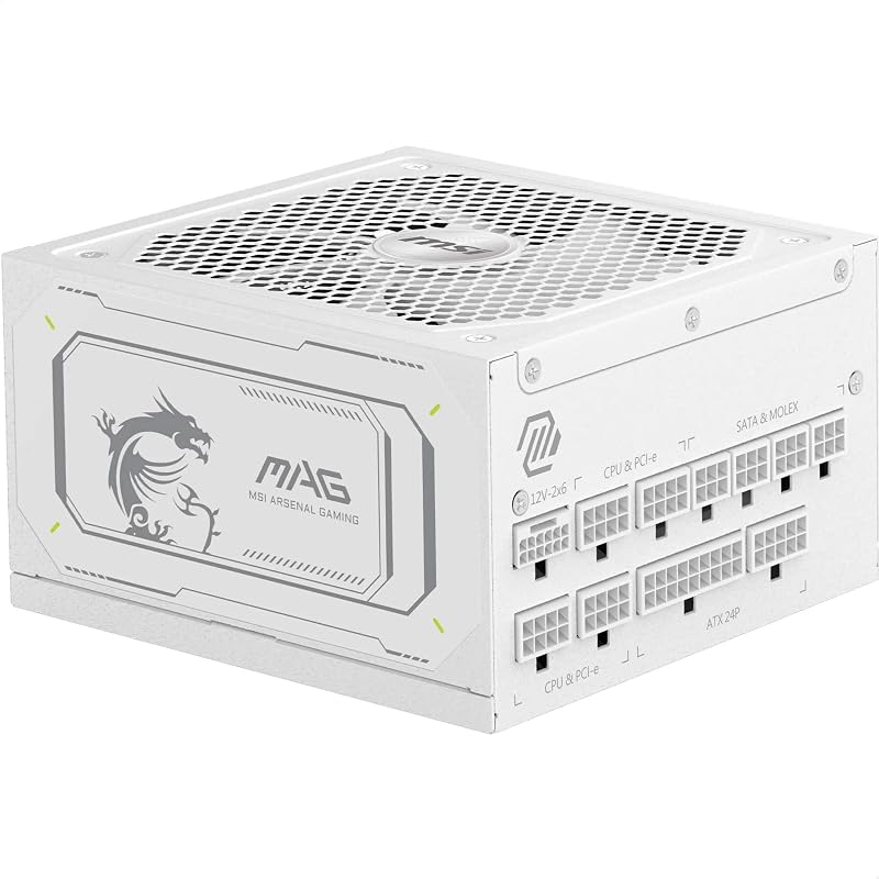 MSI MAG A1000GL 1000W ATX 3.1 White Modular PSU PCIe 5.1 Gold