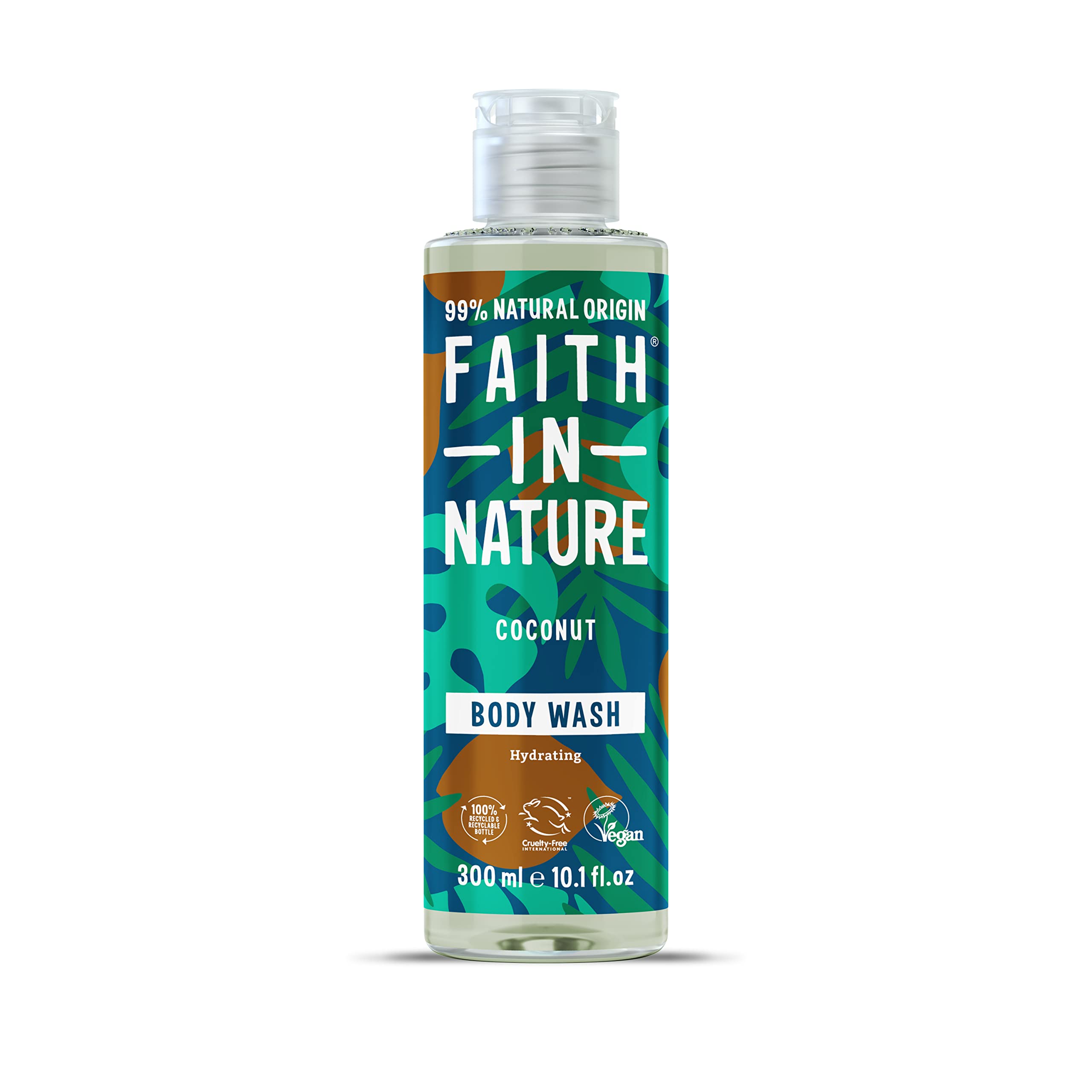 Faith In Nature 300 ml Natural Coconut Body Wash, Hydrating, Vegan and Cruelty Free, No SLS or Parabens