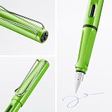 LAMY safari green Fountain Pen F nib Ergonomic Grip Blue Cartridge Included view 2