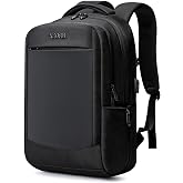 KEOFID Work Laptop Backpack for Men and Women, Mens Work Backpacks Fit 15.6 Inch Computer, Carry On Business Travel Back pack with USB Charging Port, Water Resistant(Black)