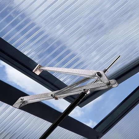 Buyi-World Automatischer Fensteröffner für Treibhäuser Gewächshäuser Frühbeete und Gartenhäuser, Temperaturgesteuerter Fensterheber ab 15-25°C, 7 kg Hubkraft, 45cm Öffnungshöhe