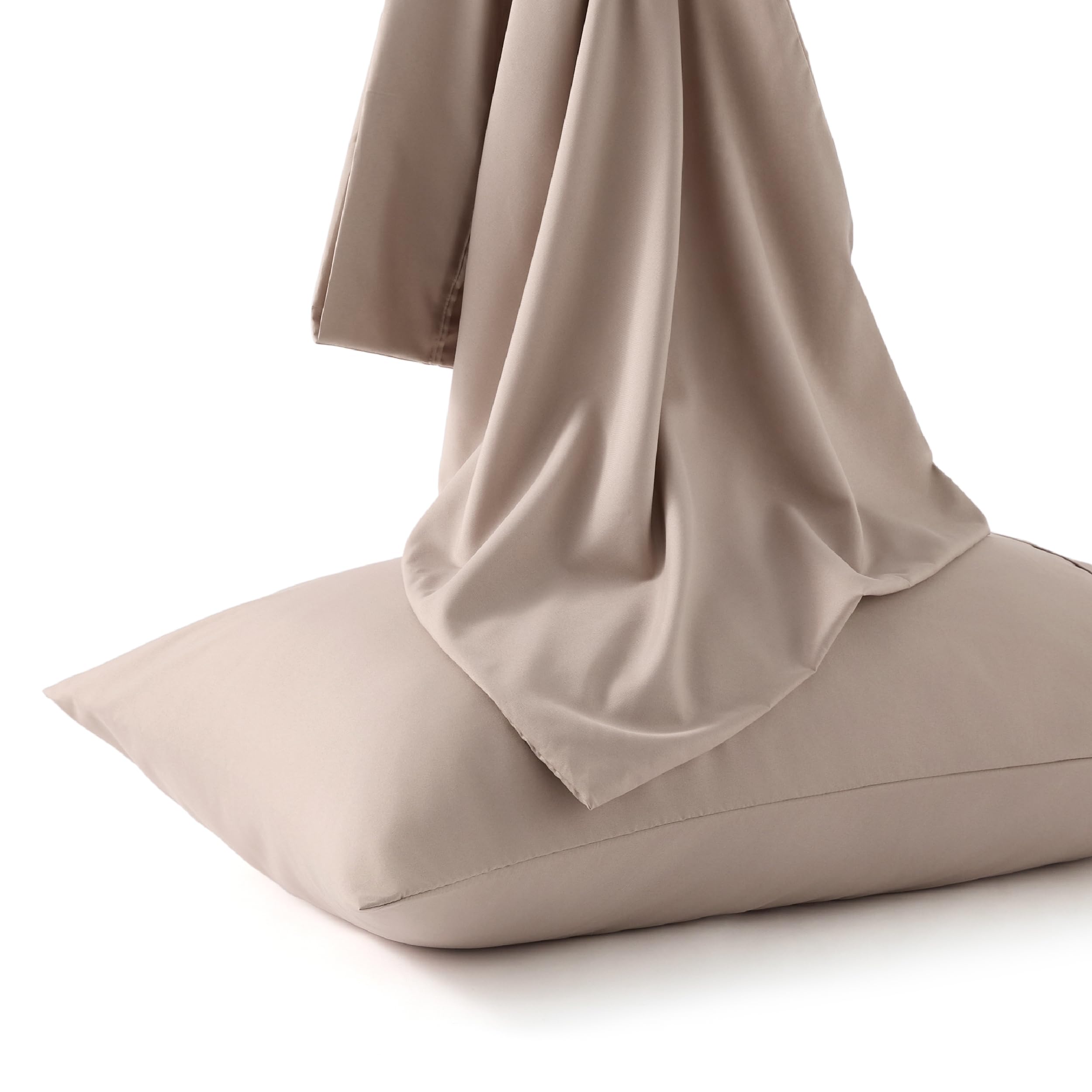 Photo 1 of Bedsure Pillowcases Standard Size Set of 2 - Khaki Standard Pillow Cases 2 Pack 20 x 26 inches, Brushed Microfiber, Pillow Case Covers with Envelope Closure