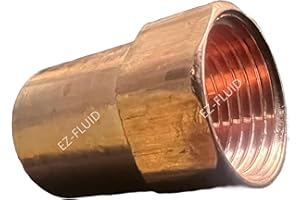 (4) EZ-FLUID 3/4" FTG x 1/2" FIP LF Copper Bushing Female Adapter, Street Ftg x FIP, Sweat To Female Threaded,Reducing Bushing Adapter Solder Copper Pipe Fittings Plumbing