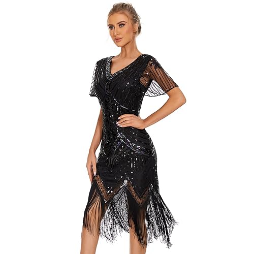 1920s Dresses for Women Flapper Dress Gatsby Dresses for Women 20s Costumes 1920 Great Gatsby Theme Roaring 20's Dress Black in Saudi Arabia | Whizz Dresses 1920s Dresses for Women Flapper Dress Gatsby Dresses for Women 20s Costumes 1920 Great Gatsby Theme Roaring 20's Dress Black in Saudi Arabia | Whizz Dresses