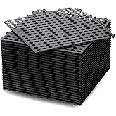 24 Pack Modular Interlocking Floor Mat Rubber Tiles 11.8"x11.8" Drainage Interlocking Tiles Drain Holes Non-Slip Drainage Mat