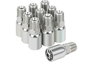 ANCIMOON 1/2’’ Hose x 1/2’’ NPT Male Hydraulic Hose Crimp Fittings, 10PCS Set for Single Wire Hydraulic Hose