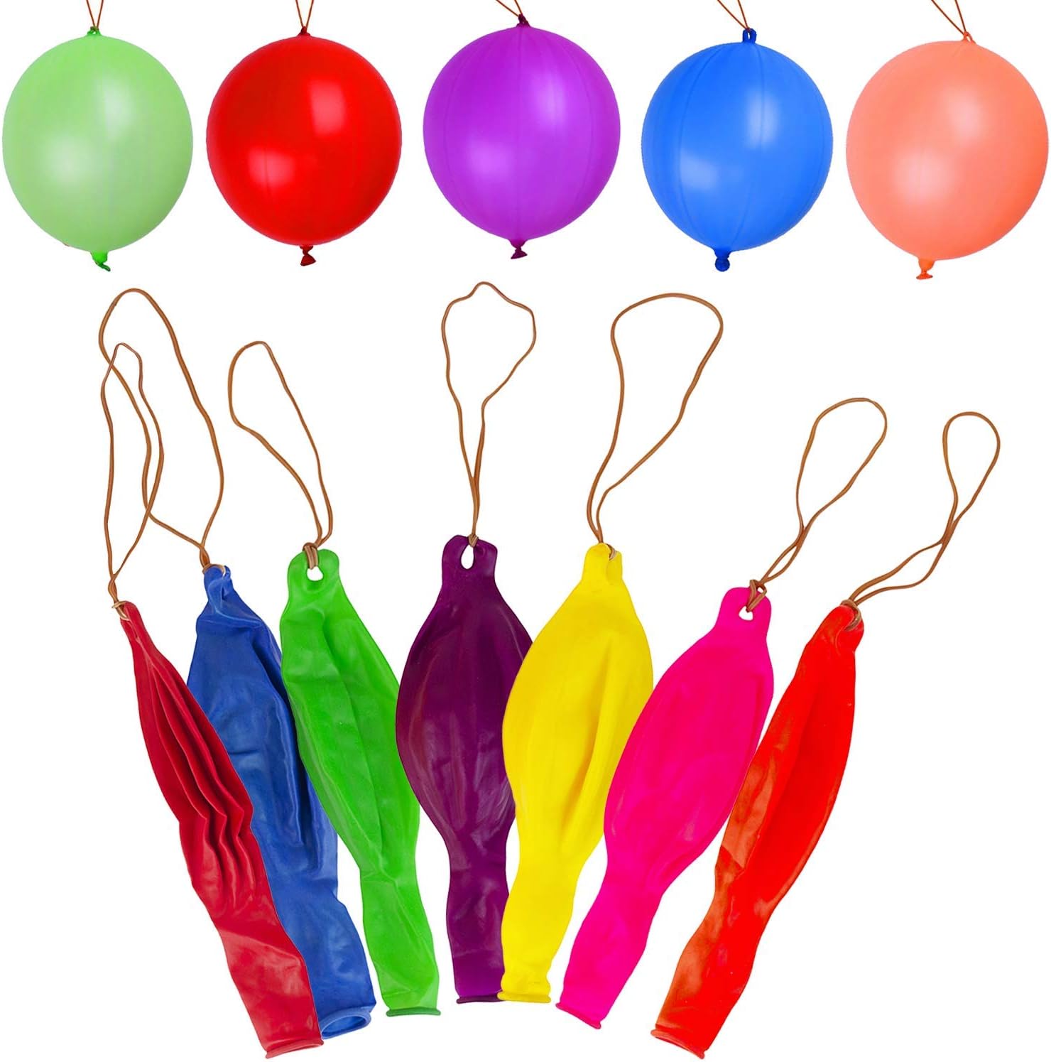 Trimming Shop Large Punch Balloons with Elastic Bands for Kids Birthday