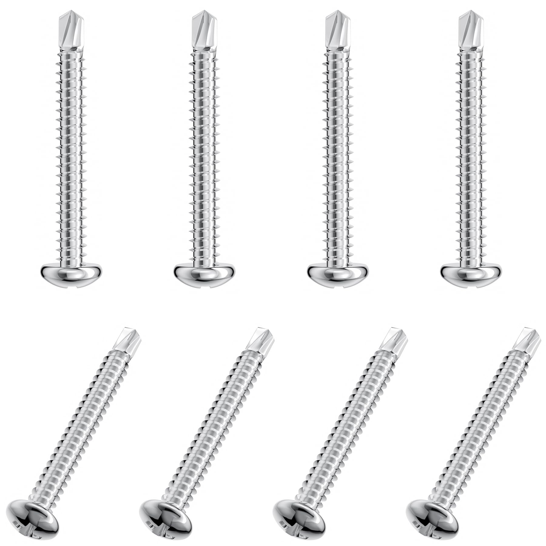 50 PCS Stainless Steel Round Head Drilling Self Tapping Screws for Metal (M4.2 * 32mm)