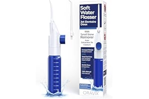 ORAVIX Dental Water Flosser and Tonsil Stone Remover, Oral Irrigator for Sensitive Teeth and Gums, Kids Water Flosser, Manual