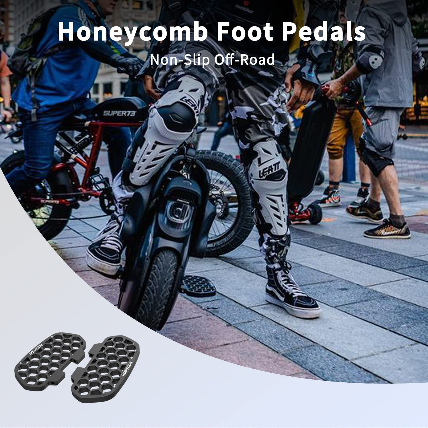 I INMOTION V11 Electric Unicycle with Honeycomb Foot Pedals & Leg Pads & Soft Seat