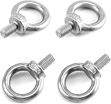 QWORK 4Pcs M10 Eye Bolts 200KG 304 Stainless Steel Lifting Ring Eye Bolts view 7