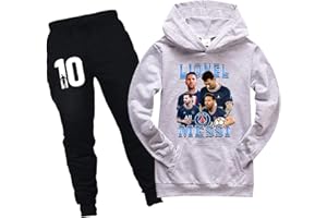 RYDLE Teen Boys Casual Sweatsuit Messi Long Sleeve Pullover Hooded and Sweatpants Set-2 Piece Sweatshirt Hooded Suit