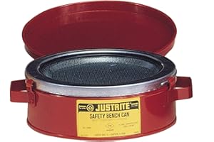 Justrite 10175 1 Quart, 5 1/2" H, 4 7/8" O.D, 4 1/2" Diameter 24 Gauge Premium Coated Steel Bench Can