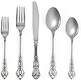 Runfly Gorgeous Retro Royal Stainless Steel 20 Pieces Flatware Set, Silverware Set, Anti-rust Stainless Steel Cutlery Set Utensils Including Fork Spoon and Knife