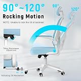 naspaluro Office Desk Chair with Flip-Up Armrests High Back Ergonomic Blue view 2