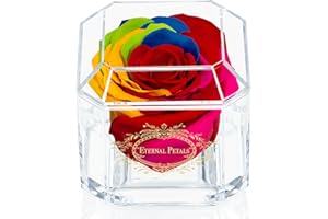 Real Rose That Last One Year - Rose Gift - The Perfect Unique Gift for Women and Men, A Birthday Gift (Rainbow)