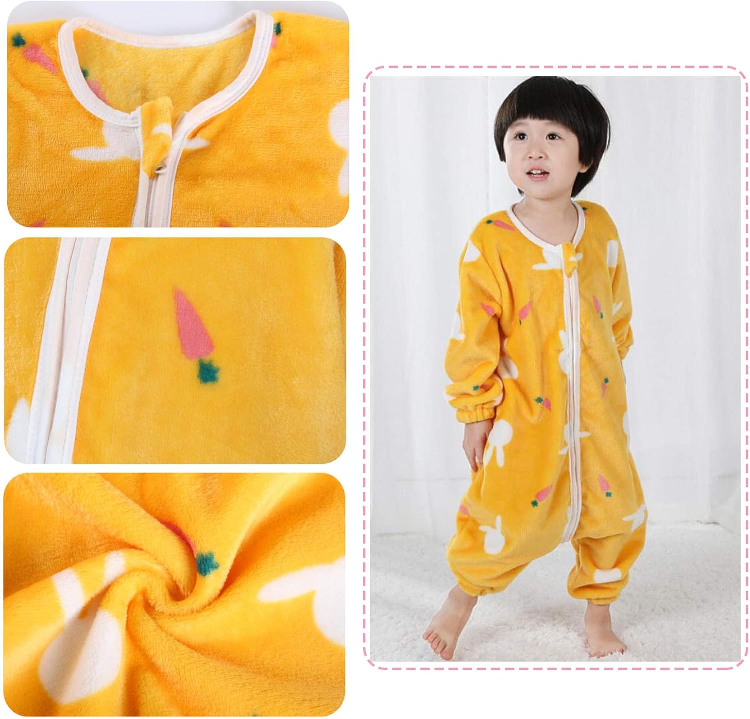 DEBAIJIA Baby Romper 0-2T Toddler Jumpsuit Newborn Onesies Footed Infant Pyjamas Kid Sleepsuit Child Pajamas Boy Girl Unisex (Blue-M) - Image 3