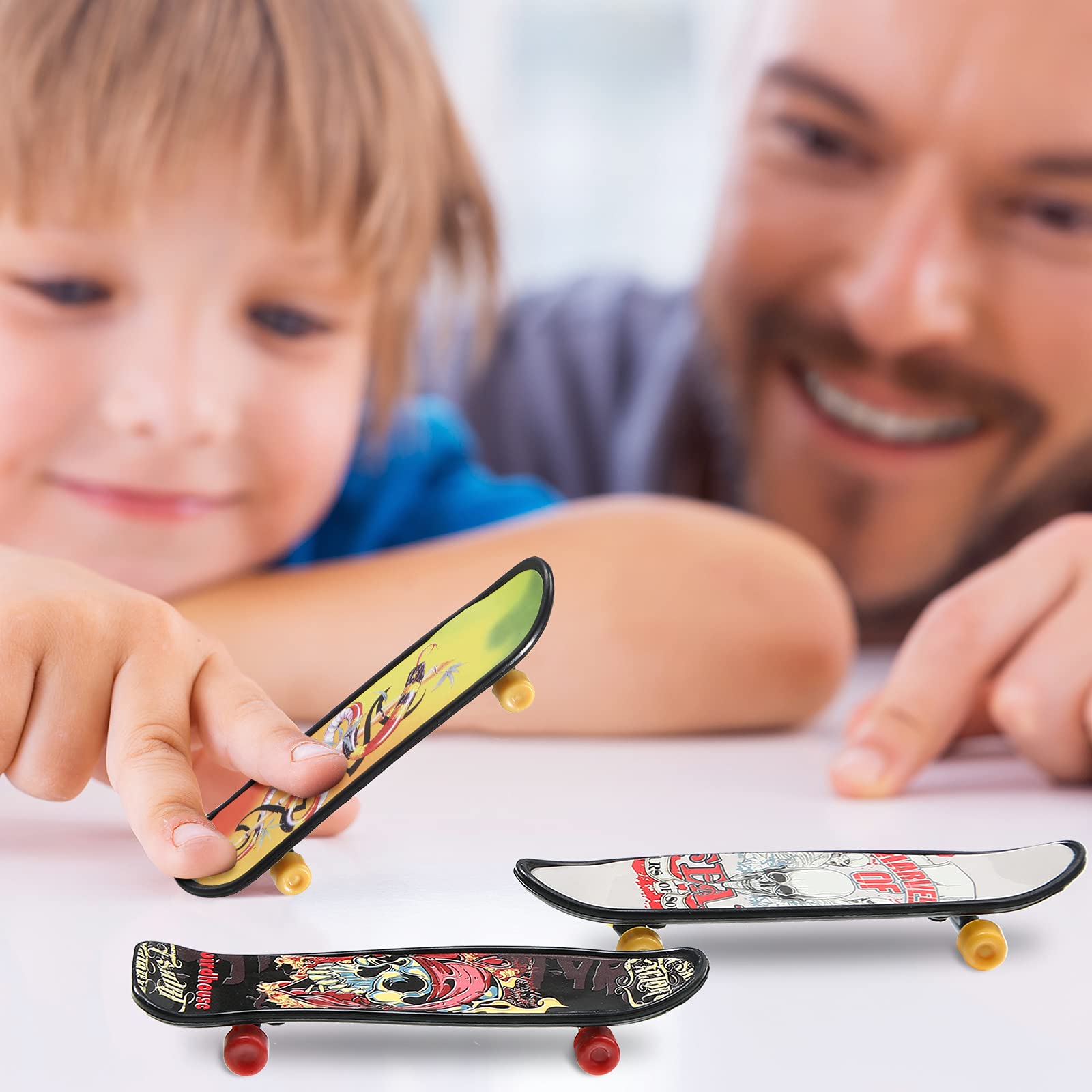 36 Pieces Mini Finger Skateboard Toy Skateboard Finger Boards with Double Sided Pattern Creative Fingertip Movement Toys for Birthday Goodie Bag Stuffers