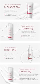 XJBD Skin Daily Niacinamide 4pc Skincare Set Facial Cleanser Toner Serum Cream view 6