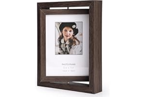 Manlyee 5x7in Rotating Picture Frame 13x18cm Double Side-Display Desktop Rustic Wooden Photo Frames for Vertical or Horizonta