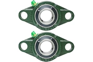 SACKORANGE 2 Pack UCFL205-16 Pillow Block Bearing, Flange Mount Ball Bearing Unit, 1" Bore, 2-Bolt Flange, Self Aligning Cast Iron Housing, Set Screw Locking Style Flange Pillow Block Bearing (UCFL205)