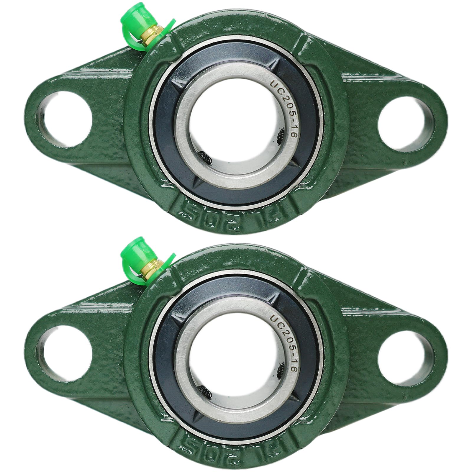 Photo 1 of 2 Pack UCFL205-16 Pillow Block Bearing, Flange Mount Ball Bearing Unit, 1" Bore, 2-Bolt Flange, Self Aligning Cast Iron Housing, Set Screw Locking Style Flange Pillow Block Bearing (UCFL205)