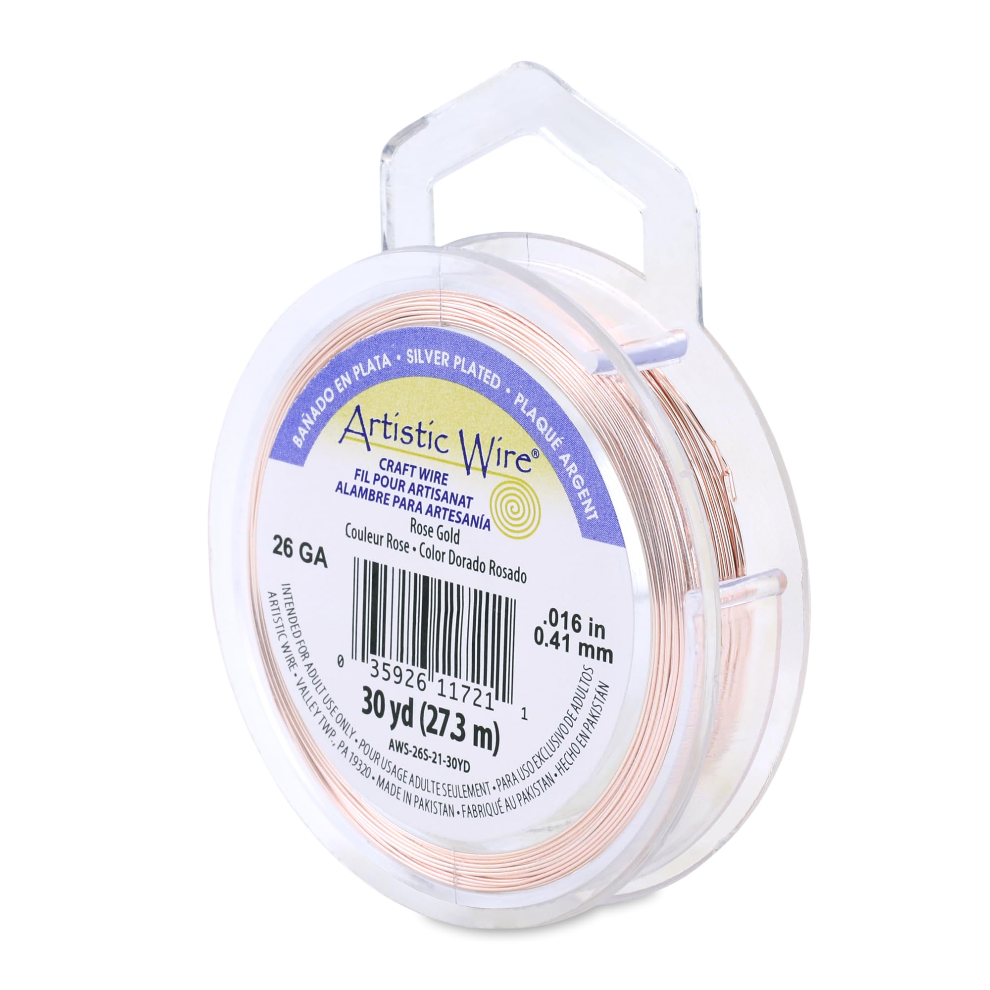 Rose Gold Silver Plated 26ga Artistic Wire, 30YD (27.4m)