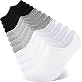 COOVAN No Show Socks Men Cotton Low Cut Short Socks for Men Invisible Casual Thin Socks with Non Slip Grip(6 Pairs)