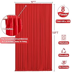 40ft x 10ft Wrinkle Free Red Wedding Backdrop