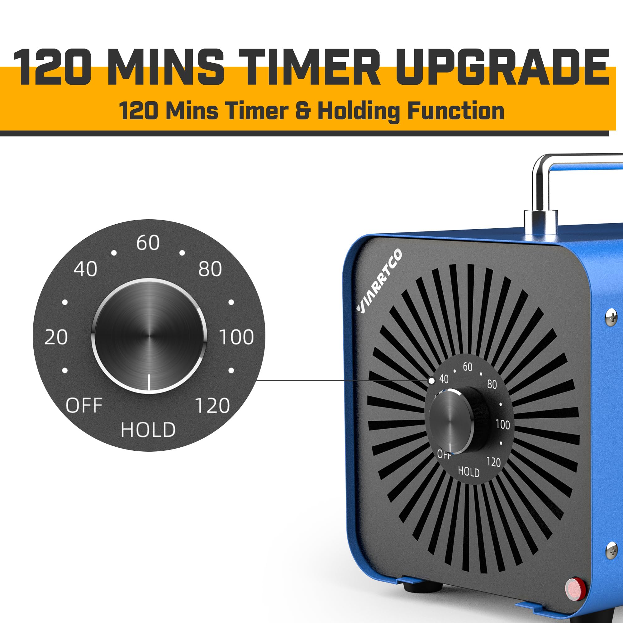 Ozone Machine Generator 40000mg/h - 6000+ Sq. Ft. for Home, Car - All Metallic Blue