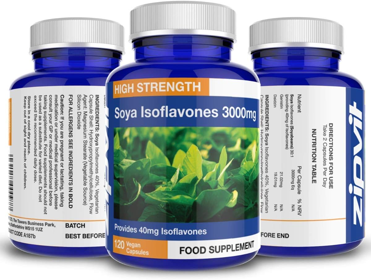 Zipvit SOYA Isoflavones 3,000mg, High Strength SOYA Bean Extract 40mg Isoflavones, 120 Vegan Capsules, 4 Months Supply - Image 5