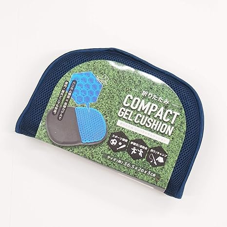 Amazon Co Jp 三幸 Compact Gel Cushion ポータブルクッション ゲルクッション 折りたたみ式 携帯用 持ち運び可能 洗える クッション コンパクト ハニカム構造 高弾力ゲル ネイビー 0043 36 5 26 3cm ホーム キッチン
