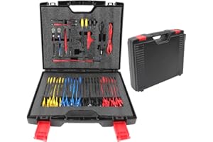 CMTOOL Multimeter Test Leads Kit 92 Pieces Electrical Multimeter Leads Kit with Case Relay Tester Automotive Back Probe Kit Power Circuit Multimeter Probes Set Wire Meter Leads with Alligator Clips