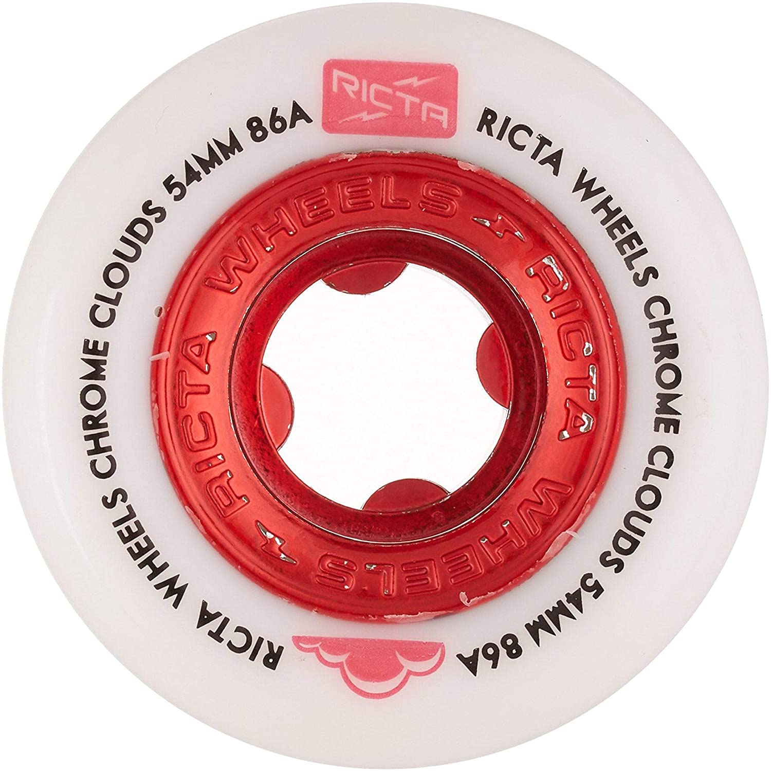 Ricta Chrome Clouds Red Skateboard Wheels 86a Red 54mm