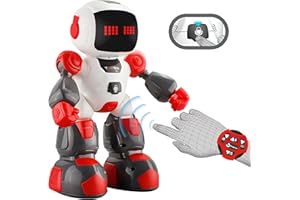 TNOIE Robot Toys for Kids, Programmable Toys Robot with LED Eyes and Recording Function, Cool Toys Birthday Christmas Children's Day Gift for Boys Girls Age 3 4 5 6 7