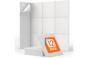 12 Pack Sound Proof Panels with Self-Adhesive, TONOR Square High Density Soundproof Wall Panels, Acoustic Wall Panels for Rec