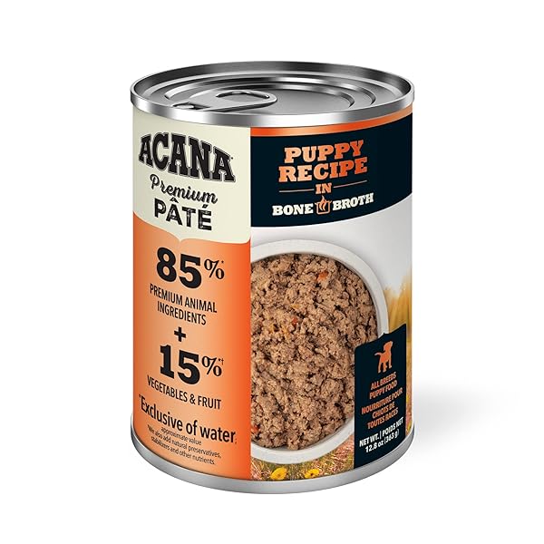 ACANA PREMIUM PATE IN BONE BROTH GRAIN-FREE WET DOG FOOD PUPPY RECIPE 12.8OZ CANS (12 COUNT)