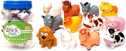 tub of farm animals