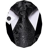 YourTies Paisley Tie Sets Floral Necktie Handkerchief Cufflinks Set Silk Woven Ties Business Wedding Party